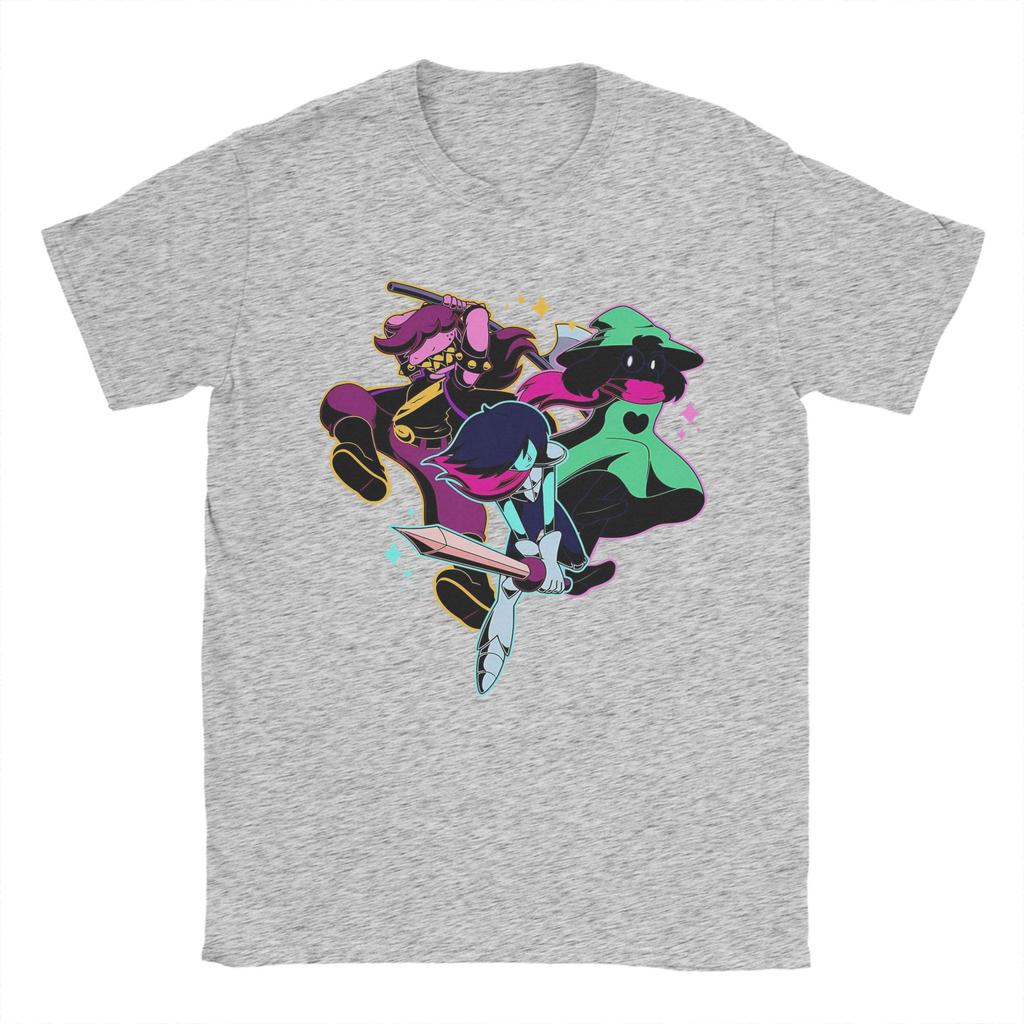 Game Deltarune Kris Ralsei Susie Men's T Shirts  Casual Tee Shirt Short Sleeve Crewneck T-Shirts 100% Cotton Classic Tops