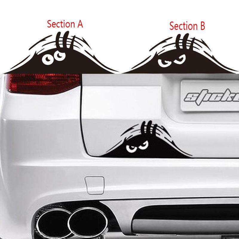 Dune Strange Scratch Car Sticker Funny Peeking Monster 3D Big Eyes Car Sticker For Ford Hyundai Bmw Toyota Mazda Car Accessories