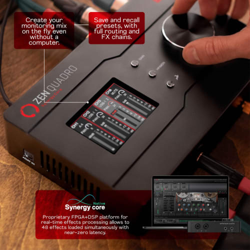 Antelope Audio Zen Quadro USB-C Podcast & Recording Interface ? 4 Discrete Studio-Grade Mic Preamps, Pro Conversion & Clocking, Built-in Studio Effect