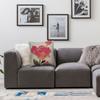 Red Flowers Trio Square Pillowcase Polyester Linen Velvet Creative Zip Decor Home Cushion Cover