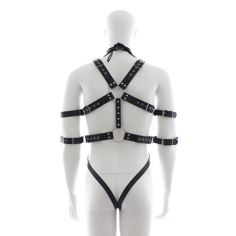 Sexy Mens Gay PU Leather Full Body Chest Harness Bondage Open Penis Ring  Night Clubwear Sex Tools for Gay Male 18+