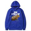 Ok I Pull Up Capybara Felpa con cappuccio con stampa grafica Felpe con cappuccio vintage casual alla moda unisex Pullover gotici Harajuku Streetwear