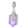Silver Pendant Stone AMETHYST with Star Beads Silver 925
