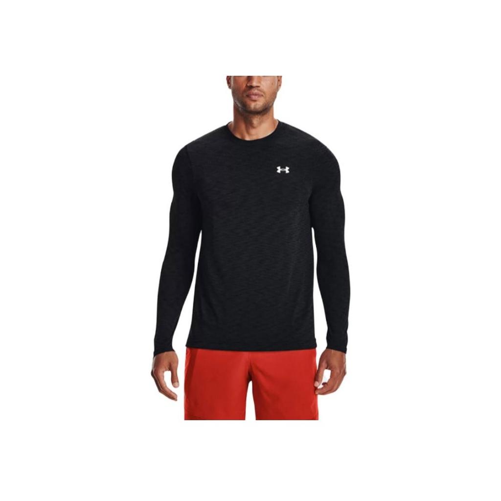 Under Armour Solid Crew Neck Pullover Sports Quick-Drying Compression Long Sleeve T-Shirt Men Tops Black 1359873-001