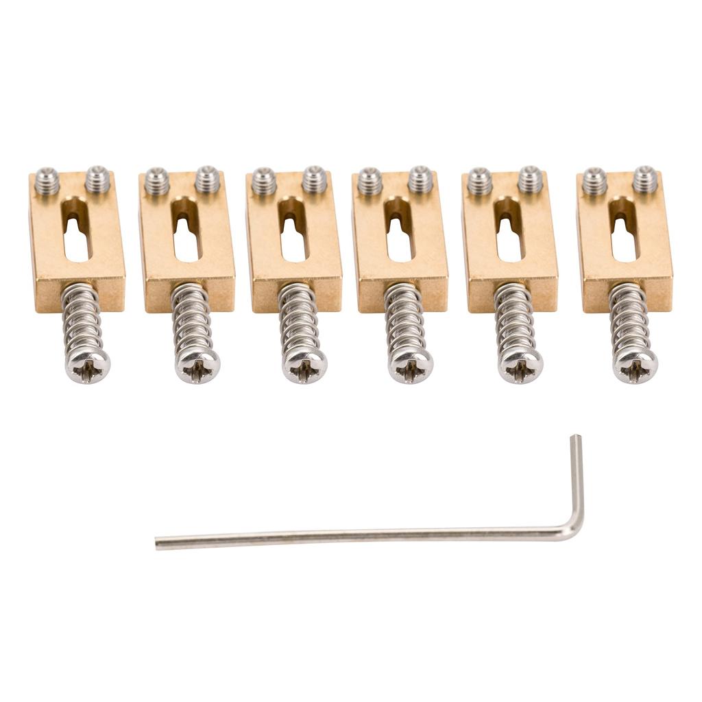 Musiclily Ultra Brass Bridge Saddles for ST Telecaster Electric Original Color of 10.5mm Strat/TL Guitars, (Set 6)