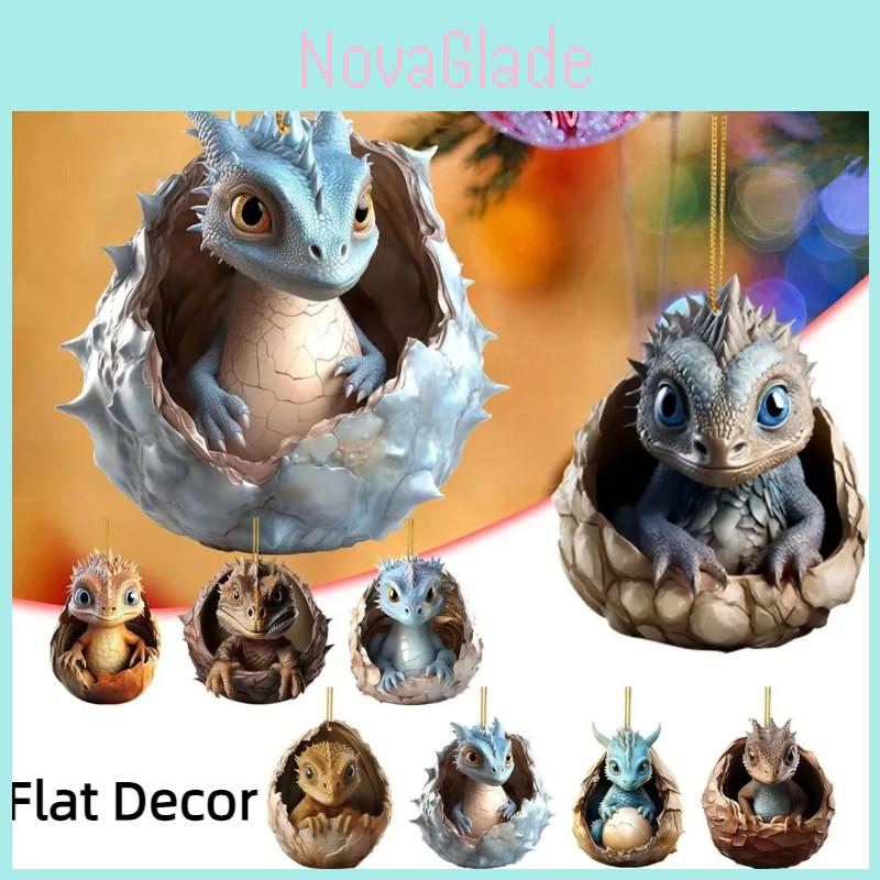 Nieuw Kerst Draken Ei Auto Ornament Cartoon Stijl Acryl/glas Materiaal Interieur Decoratie