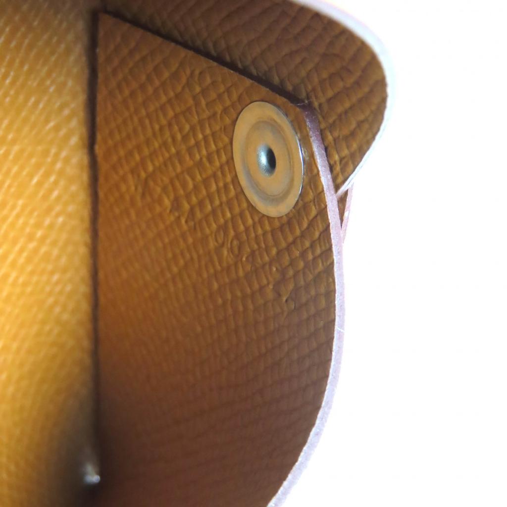 Pristine HERMES Tri-fold Wallet Bearn Combine H Logo Metal Compact Wallet Epsom Used