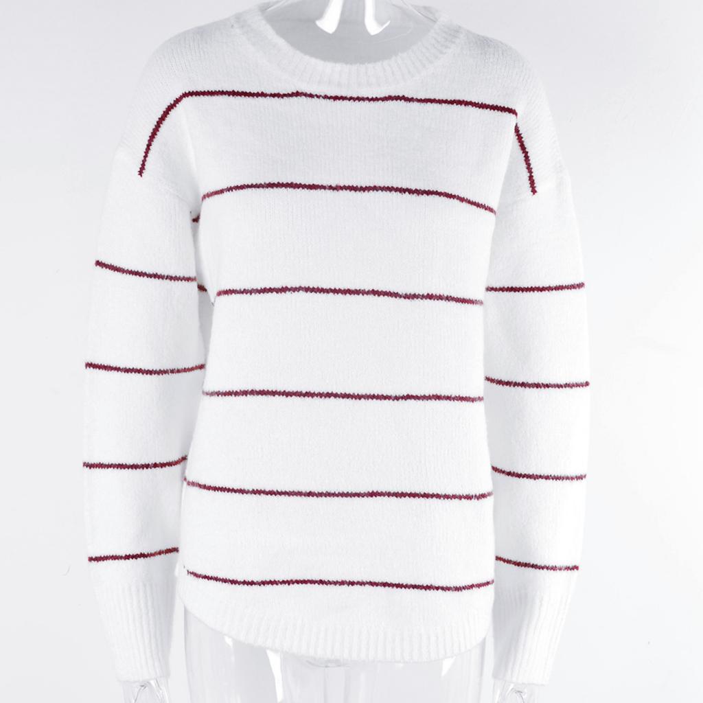 2023 Autumn/winter Women's Casual Sweater Striped Sweater Turtleneck Sweater