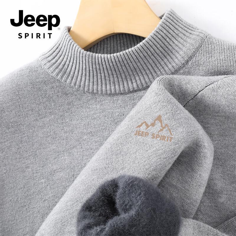 

JEEP SPIRIT Men s Fleece Lined Semi-High Collar Sweater 3XL