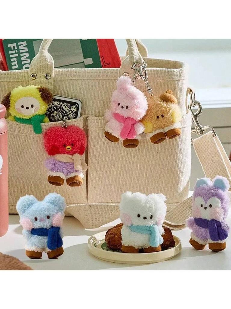 BT21 KPOP BOOTS Mini Scarf Snow Boots Keychain Pendant Love Bag Hanger Decoration Fan High Quality Gift Birthday High Quality Gift Couple High