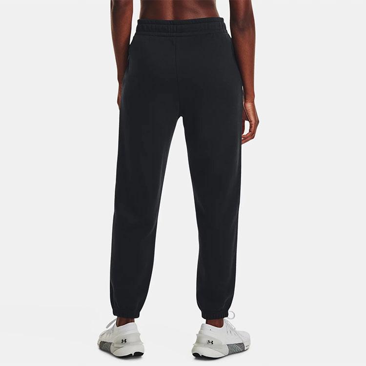 Under Armour Essential Solid Color Logo Drawstring Joggers Women Bottoms Black 1373034-001