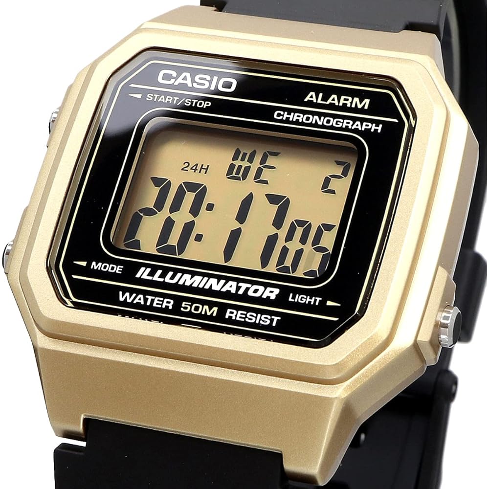 Casio Standard W-217HM-9A Digital Watch Gold Black Unisex Kids