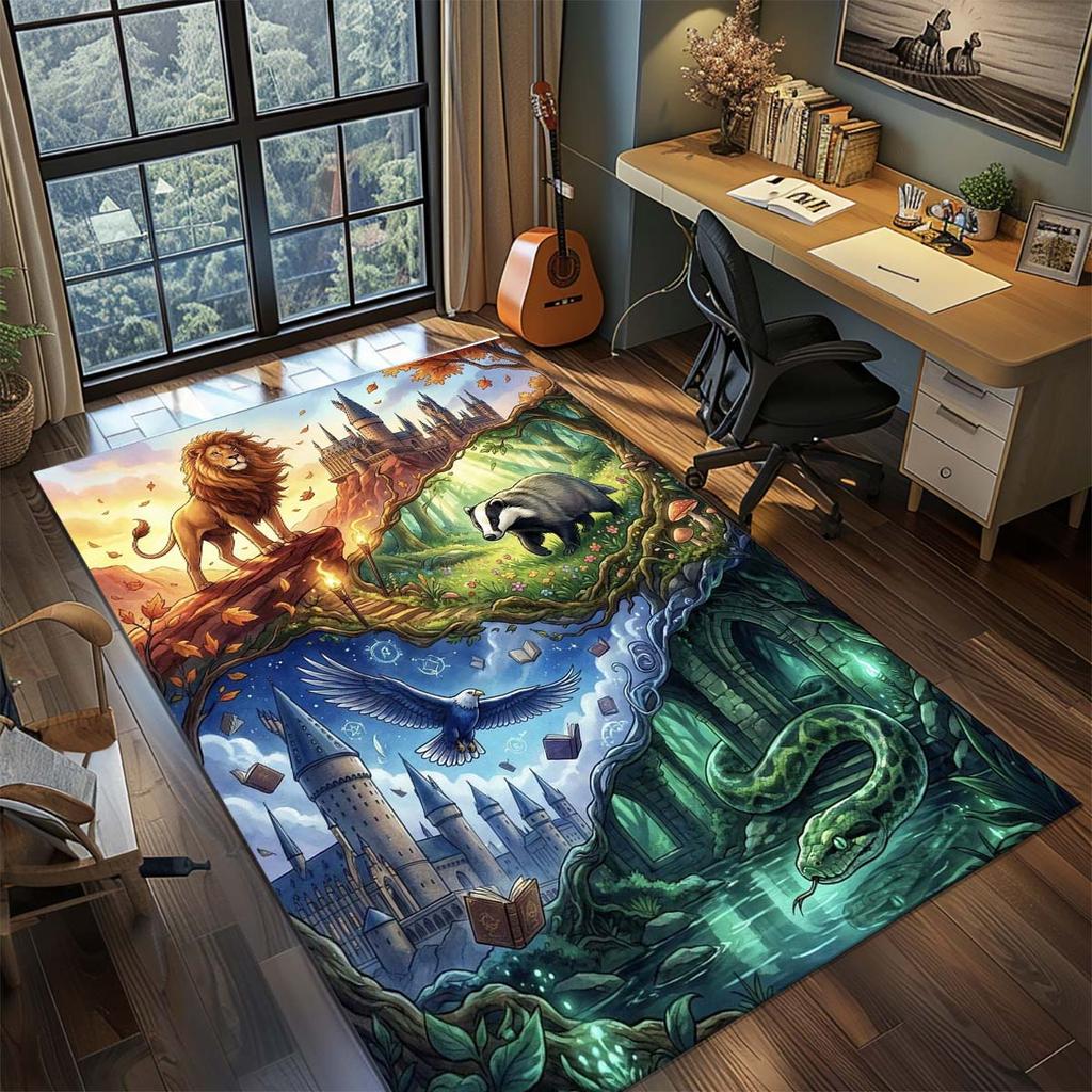 Harry Potter Magic Owl Anime Rug Carpet Large Area Rug Non Slip Washable Floor Mat Gamer Room Bedroom Home Decor -QJY