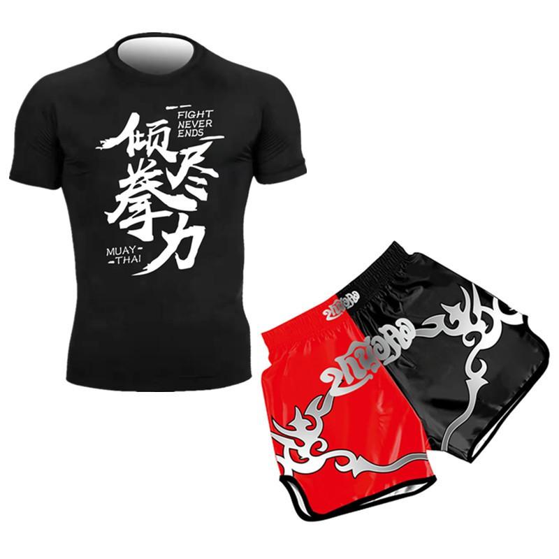 Muay Thai Boxing Shorts Breathable Cycling Jersey Training Combat Fight Workout Short Pants
