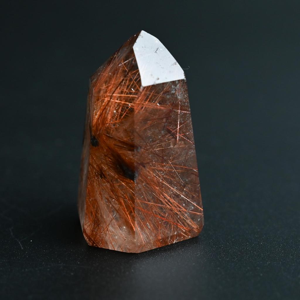 Eigado Rutilated Quartz 53mm Natural Quartz Power Good Luck In and Overall Good Point, Tall, Stone, Stone, Work, Money, Fortune, 2509-point-Rut-02