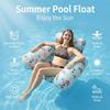 Tropical Leaf Inflatable Pool Float - PVC Lounge Chair with Backrest for Adults, Summer Water Floating Bed for Swimming Pool