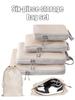 6pcs Compressed Travel Storage Bag Set Digital Toiletries And Cosmetics Storage Bag Shoes Luggage Clothing Travel Storage Bag