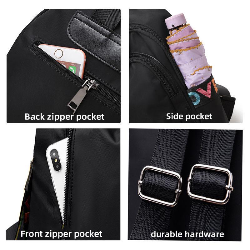 Oxford Cloth Backpack Female 2025 New Large-capacity Two-way Zipper Multi-pocket Fashion Joker Student Bag Lightweight Small Backpack