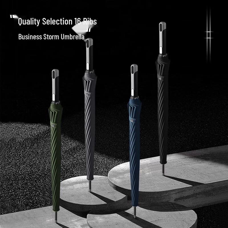 MAYDU 16-Rib Extra Large Semi-Automatic Straight Umbrella