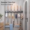 Wall-Mounted Mop and Broom Holder with Hooks