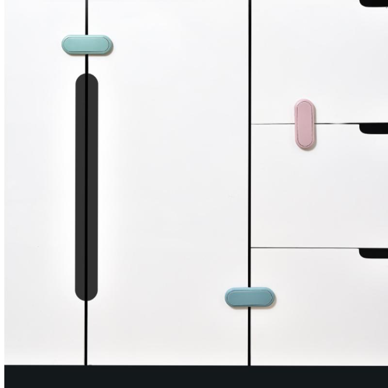 5Pcs/Set Latch Cabinet Door Protection Children'S Drawer Safety Baby Anti Pinch Invisible Lock Opposite Door Wardrobe Lock