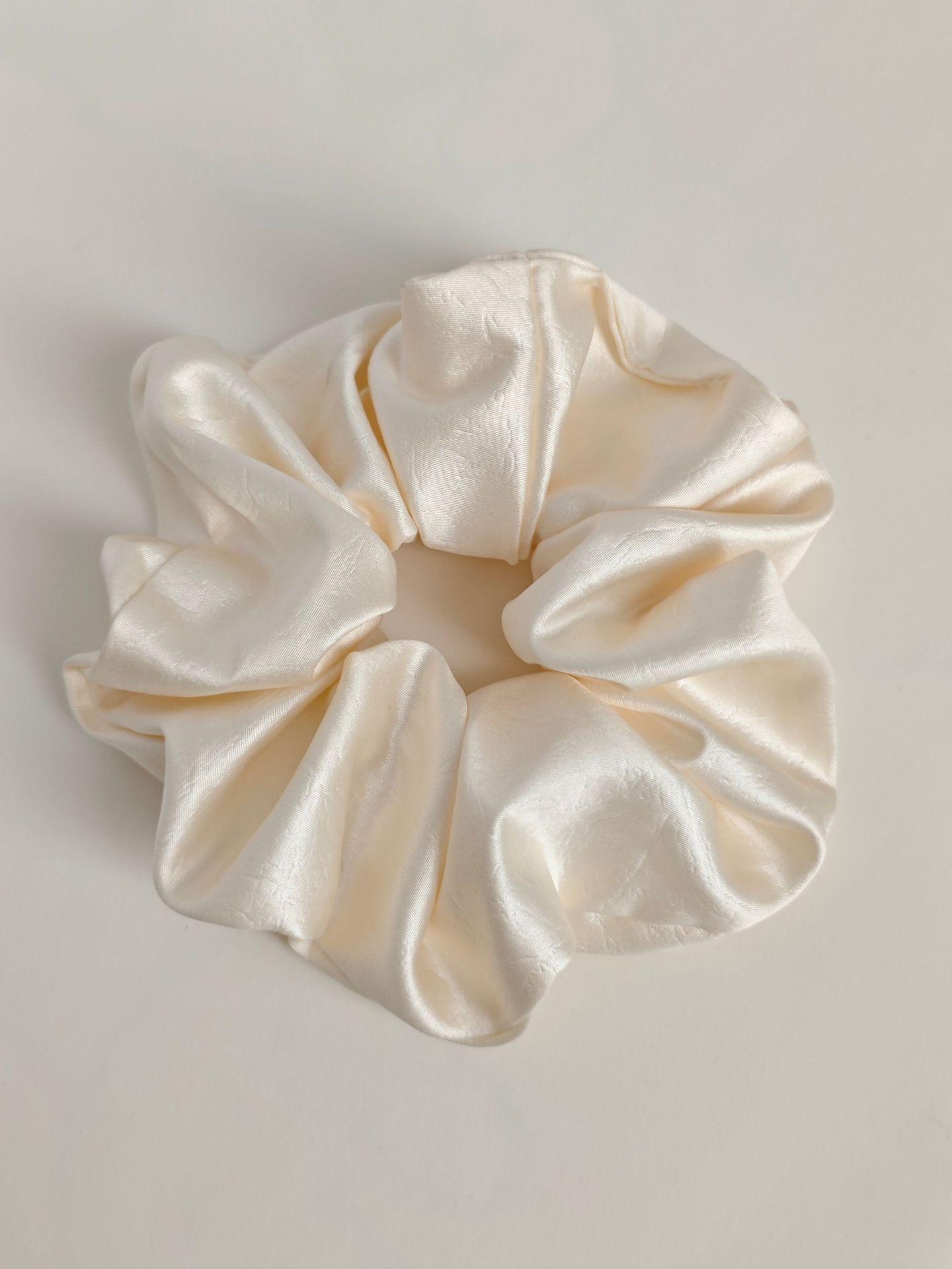French Satin Scrunchie: Elegant Solid Color Hair Accessory