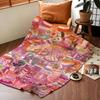 Symbol L-Lesbian P-Pride F-Flag Throw Flannel Blanket Suitable for Sofas Beds Offices Travel, Camping Chairs