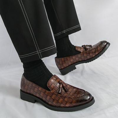Fransenschuhe Herren Lässig Bequem Ein-Fuß Bequem Kleine Lederschuhe Europäisch Amerikanisch Business Büroschuhe Größe 38-46