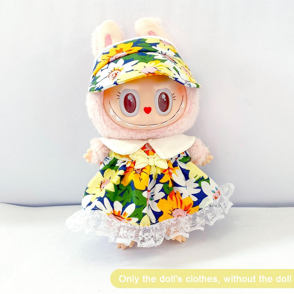 For 17cm Labubu Doll Clothes Fashion Clothes Shirts Dresses Doll Clothes Color Match Shorts Dolls Accessories Cute Decoration Little Clothes