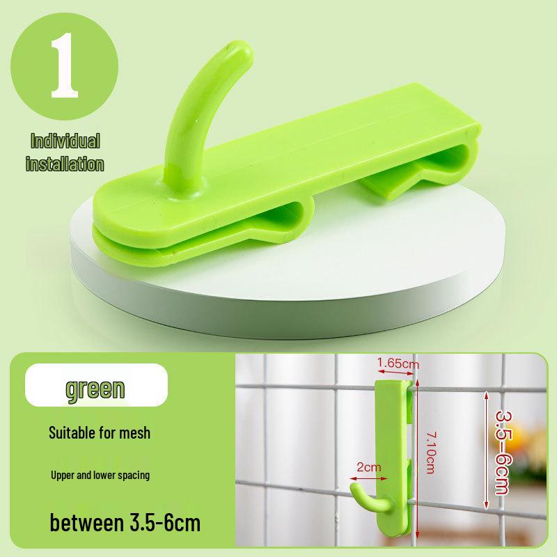 Nail-Free Grid Panel Hook for Wire Mesh Shelves - No-Drill Wall Storage Hooks for Kindergarten Display