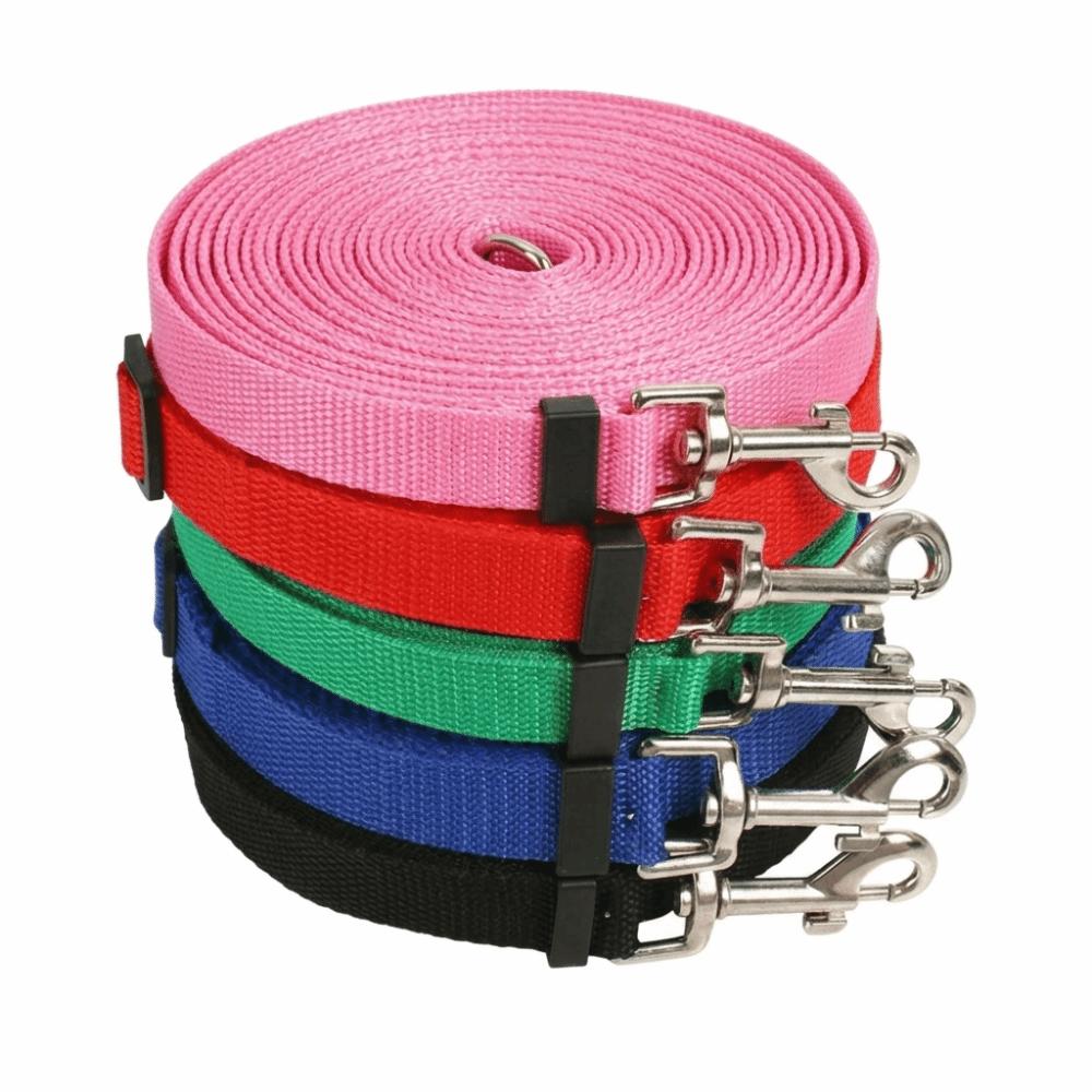 

Polypropylene Fiber Dog Training Lead 10m Length 2cm Width Long Dog Leash Woven Texture Tear Tough Pet Walking Leash красный