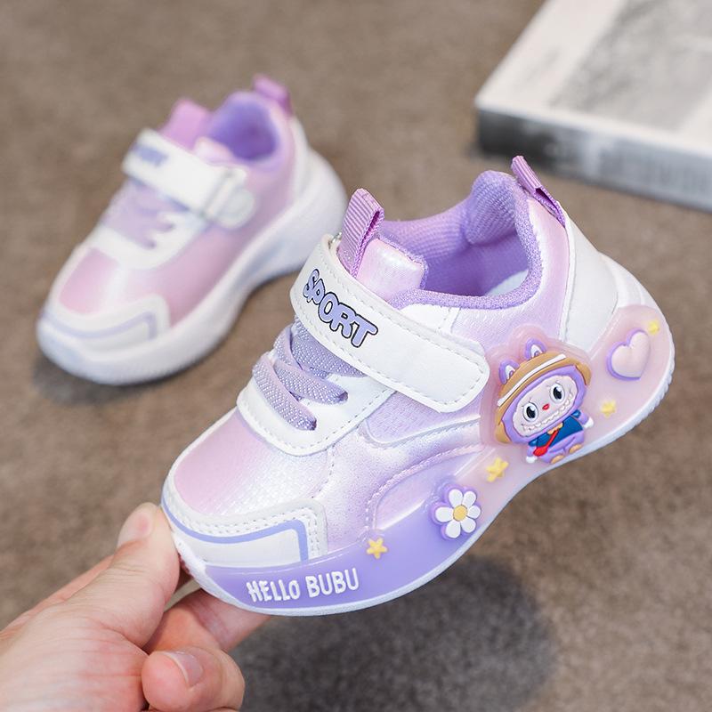 Girls Cartoon Sneakers Spring Autumn Casual Shoes Kids Soft Sole Running Shoes For Toddler Baby Lightweight Athletic Footwear
