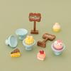 3Pcs/set Cute Miniature Food Toy Dollhouse Mini Dessert Pan Cake Stand Fruit Tray Model For Doll Kitchen Accessories
