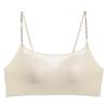 Top a tubino in raso di latte sensazione fresca intimo senza cuciture donna seno abbondante mostra spalline sottili anti-luce reggiseno senza ferretto