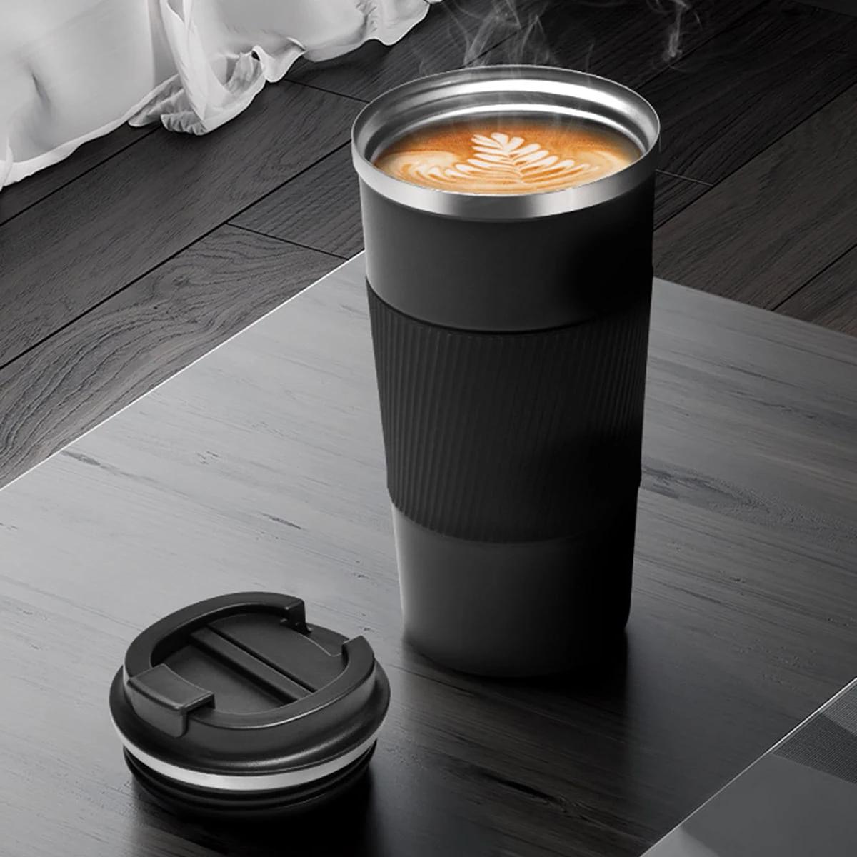 

1PC - Stainless Steel Insulated Coffee Cup Portable Carrying Cup 380ml чёрный