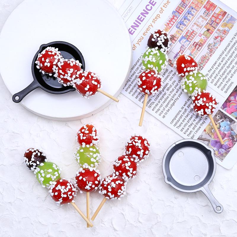 Edible Toy Cream Glue for DIY Tanghulu Ornament with Frying Pan - Dollhouse Kitchen Display Accessory