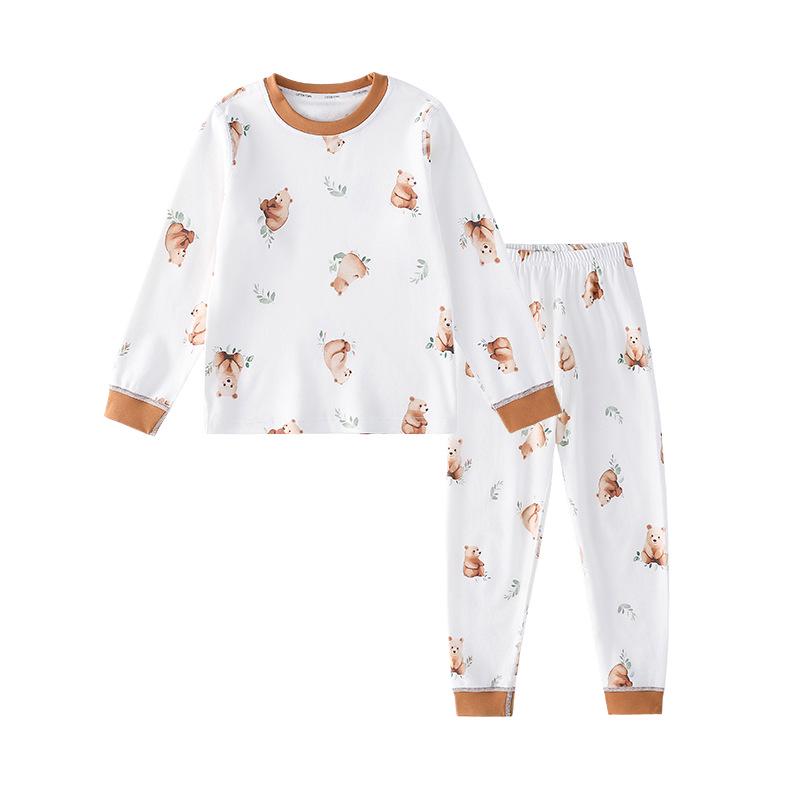 100% Cotton Hall Kids' Pure Cotton Pajama Set: Antibacterial, Anti-Pilling Children's Homewear