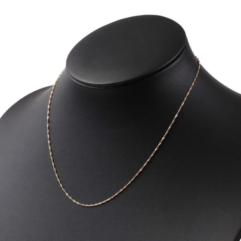 K18 Screw Certified 18K Gold Necklace [FAIRY CULLET] Chain, 40cm, Approx. 1.1mm Wide, Approx. 1.1g,