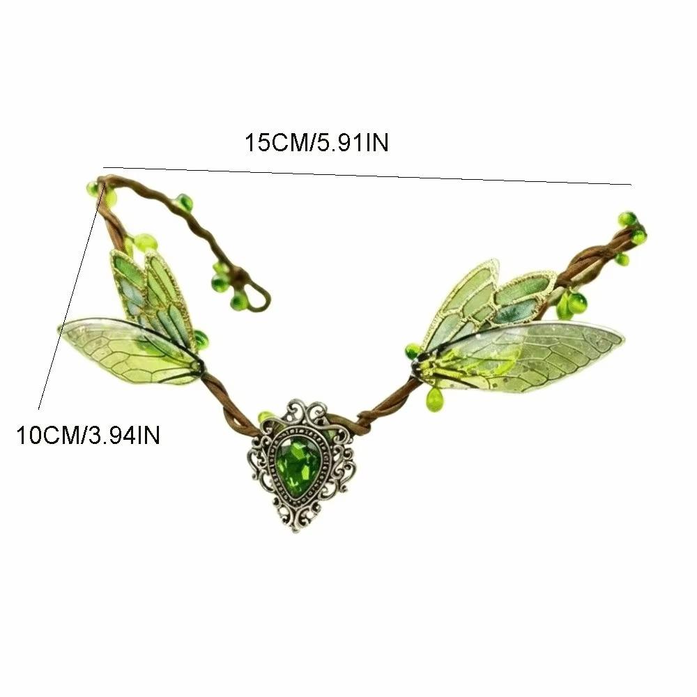 Rhinestone Decorated Fairy Flower Leaf Headbands Elven Princess Tiara Photoshoot Costume
