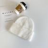 Korean Style Thickened Knit Hats for Women, Ear Protection, Large Fit, Face-Slimming, Warm, In Stock