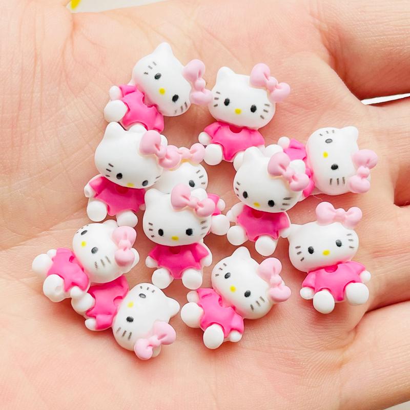 20Pcs Cute Mini Cartoon Kitten Animal Resin Figurine Crafts Cabochon Ornament Jewelry Manicure Hairpin Making Accessories A128