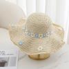 New Lafite straw hat flower hat women's summer vacation seaside big brim sun protection beach hat