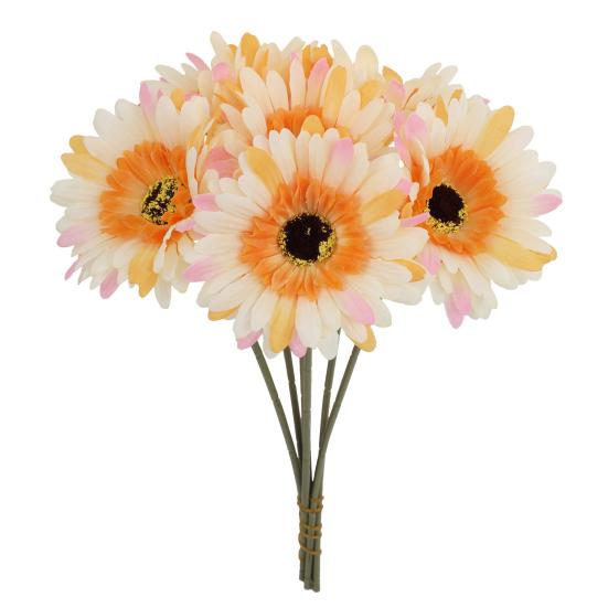 

6 шт. Искусственные герберы Поддельные цветы с гибким стеблем Искусственные шампанского