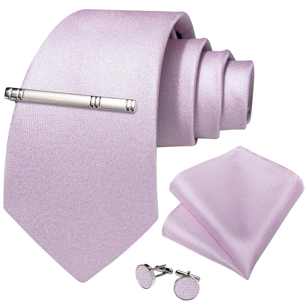 USA Silke slipssett for menn med klips Paisley stripete, firkantede mansjettknapper