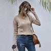 Vintage Fashion Elegant Casual Autumn Inside The Solid Color Twisted V-neck Knitted Mori Sweater Women Women