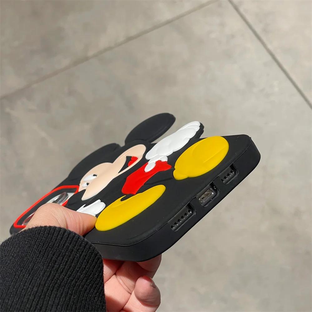 Θήκες Κινητού 3D Κινούμενων Σχεδίων Anime Μίκυ Μάους Για IPhone 16 15 14 13 12 11 Pro Max X XR XS Max 6 7 8 Plus Μαλακό Πίσω Κάλυμμα Σιλικόνης