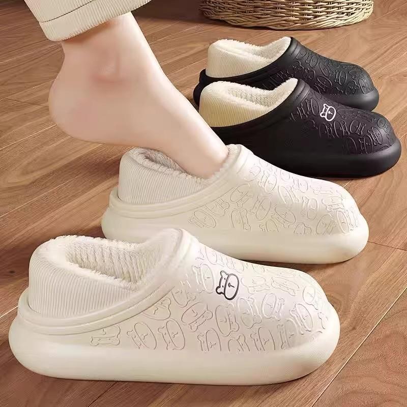Bag Heel Waterproof Shoes Cotton Slippers 2025 New Autumn and Winter Indoor Home Warm and Non-slip Cotton Shoes