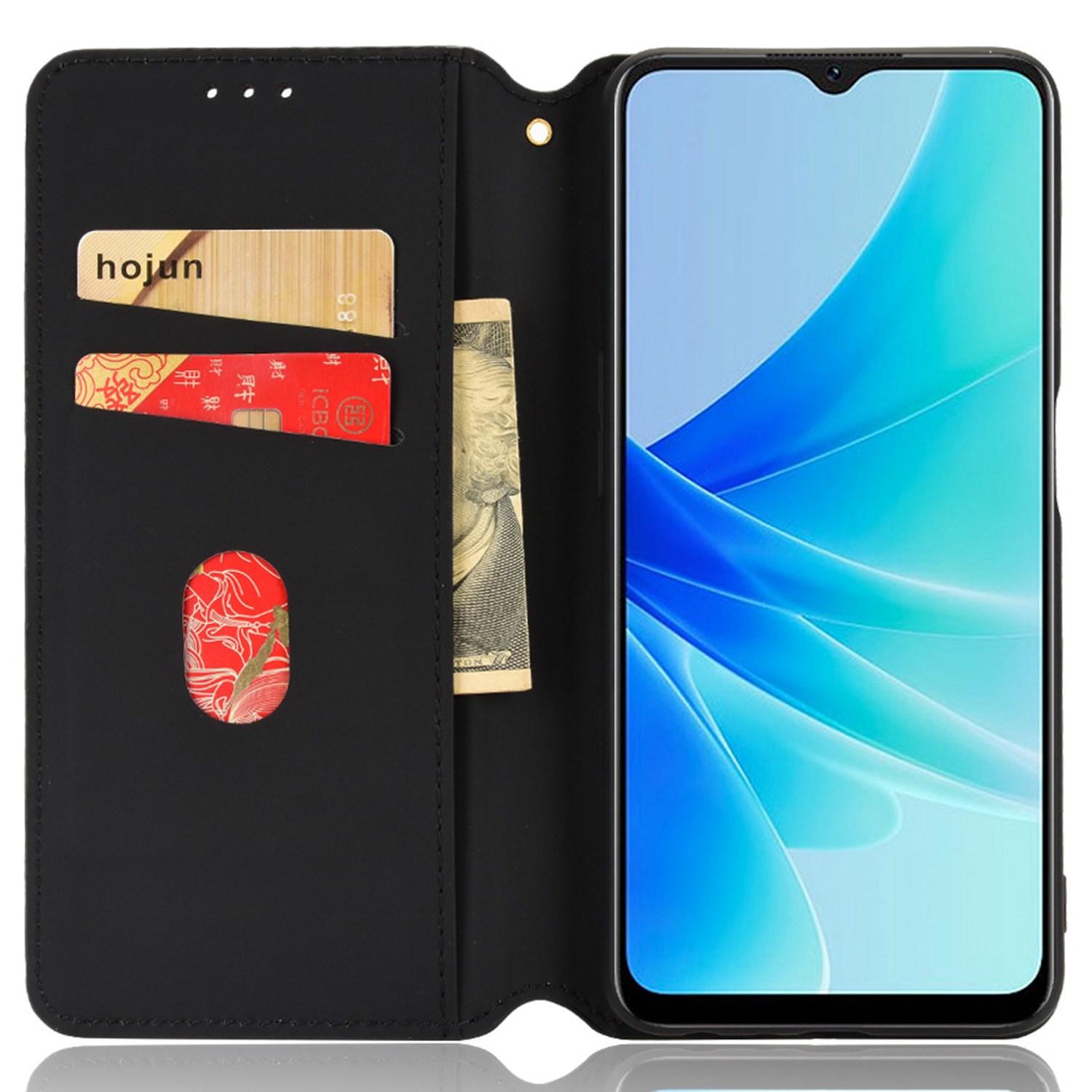 

For Oppo A57 4G/A57s 4G/A57 (2022) 5G/A77 5G Magnetic Absorption Imprinting Rhombus Pattern PU Leather Stand Wallet Case Cover Silver