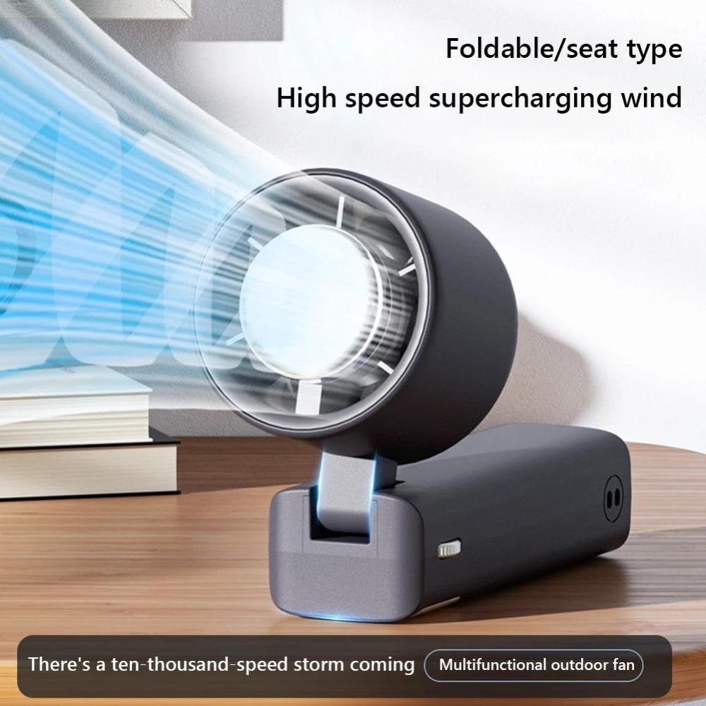 199 Wind Speeds Handheld Fan USB  Rechargeable Small Table Fan Mini Folding Fan  Cooling Fan