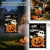 Double-Sided Garden Flag Outdoor Yard Decor with Pumpkin and Winter Theme for Halloween and Holiday